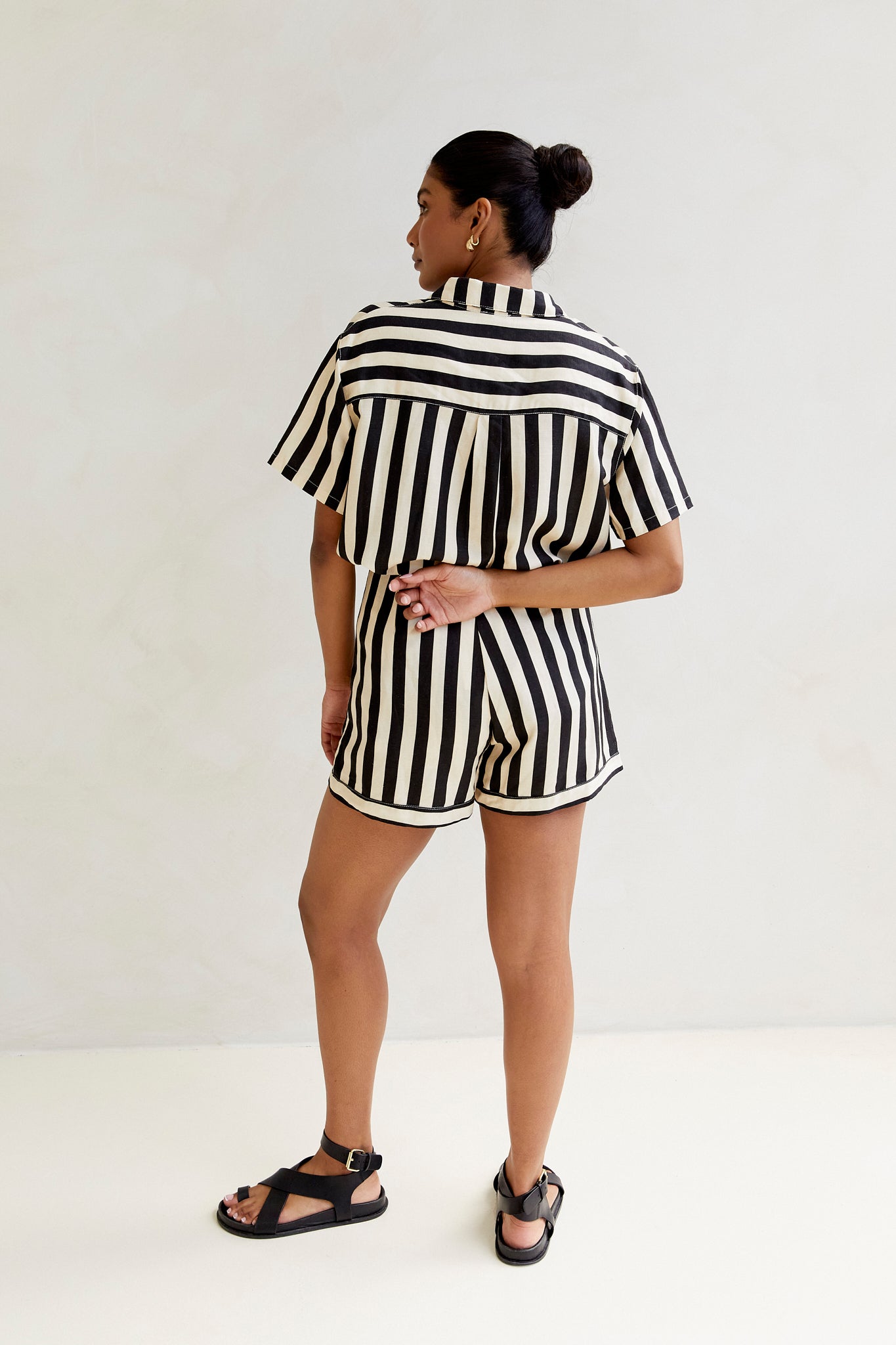 Piper Stripe Linen Blend Shorts Matching Set