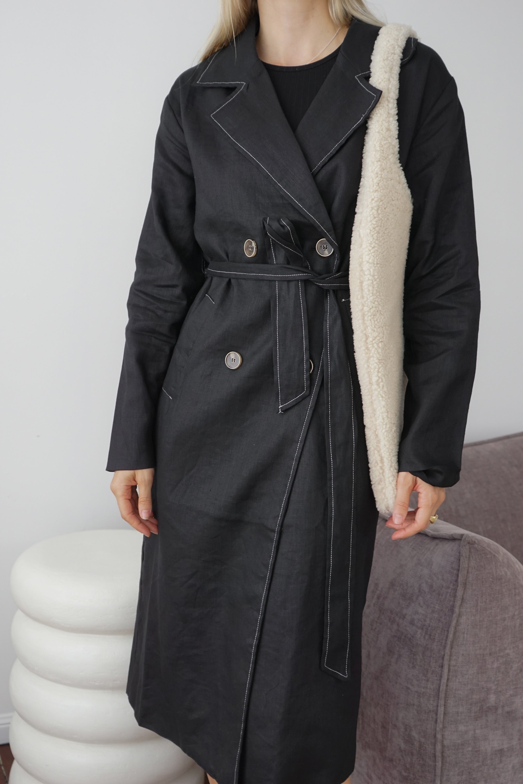 AVALON CONTRAST STITCH TRENCH – biskthelabel